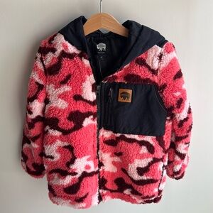 Buffalo Outdoors Kids Full Zip Pocket Sherpa Pink